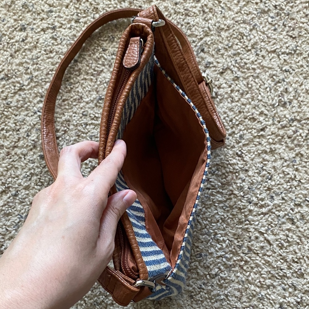 Tan and Blue Crossbody Bag - Picture 10 of 13